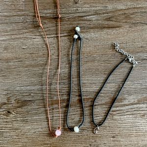 adjustable necklaces - 2 pearl - 1 moon
